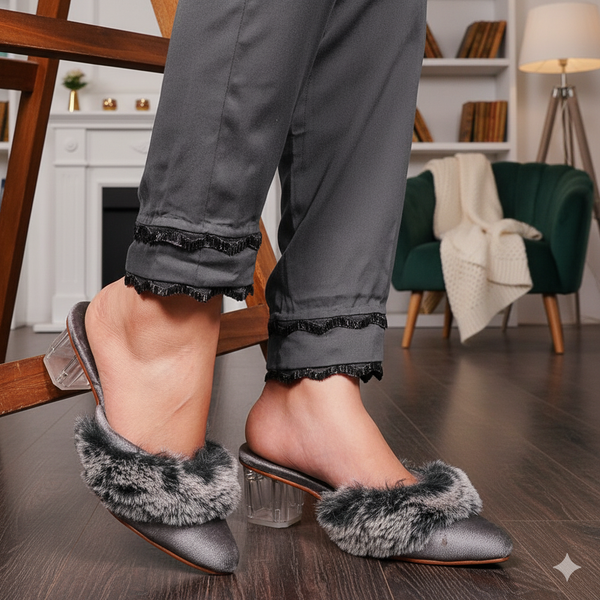ML-IN6-Fur Mule-Gray (Heel)